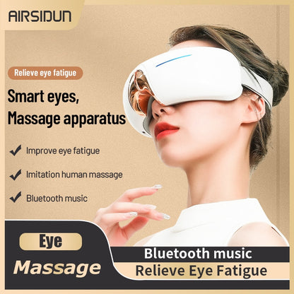 Novo massageador de olhos dobrável inteligente protetor de olho de compressa quente bluetooth recarregável massageador de olho protetor de olho de pressão de ar